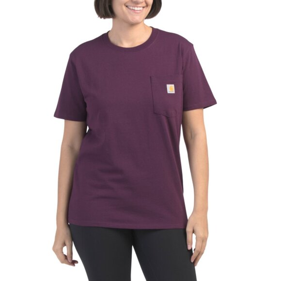 CARHARTT Eggplant Loose Fit Pocket Tee Shirt - Picture 1 of 2